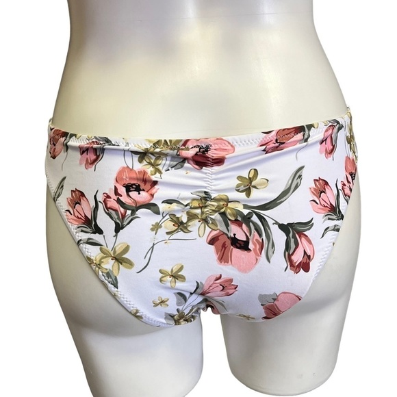 YELLOW Off The Shoulder Ruffle Bikini Floral Bottoms Medium NWT Cupshe Envya - Picture 7 of 13